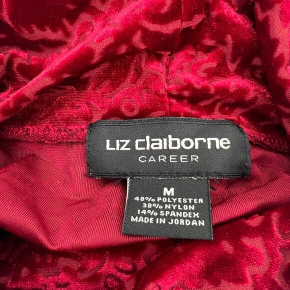 Liz Claiborne Women Size Medium Sleeveless Red Velvet Turtleneck Top - Picture 3 of 8